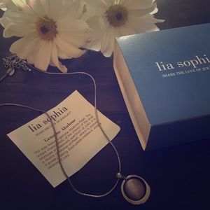 Lia Sophia abalone silver necklace